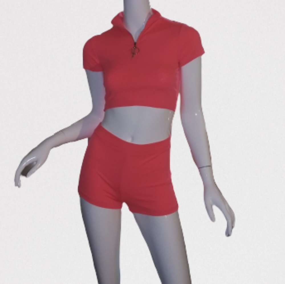 Stretch Crop Top and Shorts Set